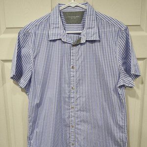 Mens Calvin Klein Purple Gingham Short Sleeve Shirt